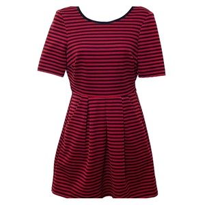 Black & Red Striped Dress with pockets!
